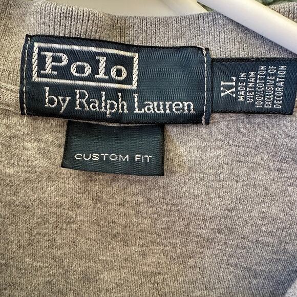 Vintage Polo by Ralph Lauren Custom Fit Short Sleeve Polo Shirt Grey Men's XL - Picture 8 of 9
